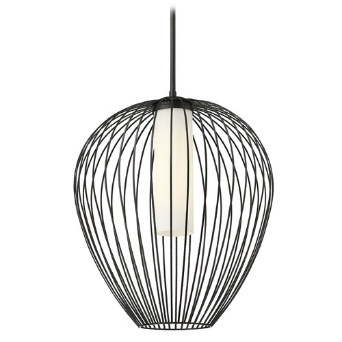Z-Lite Savanti Matte Black Pendant Light with Cylindrical Shade