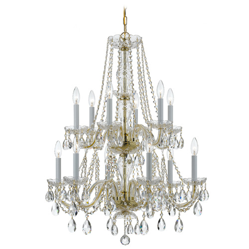 Crystorama Lighting Traditional Crystal Polished Brass Crystal Chandelier