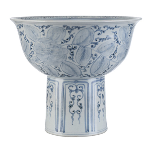 Currey and Company Ming Blue & Off-White Bowl