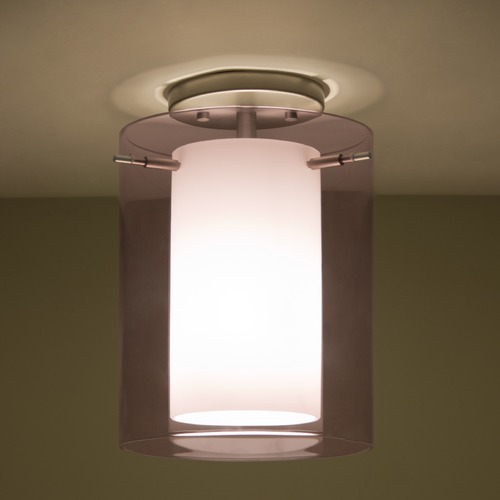 Besa Lighting Besa Lighting Pahu Satin Nickel Semi-Flushmount Light 1KM-A00607-SN