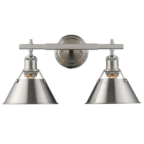 Golden Lighting Orwell 18.25-Inch Bath Light in Pewter by Golden Lighting 3306-BA2 PW-PW