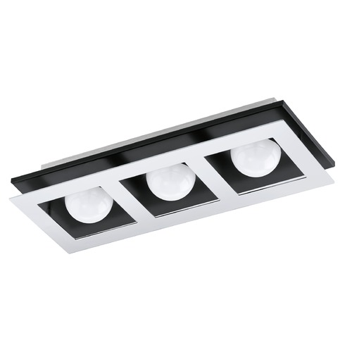 Bellamonte Chrome, Brushed Aluminum & Black LED Flush Mount by Eglo Lighting