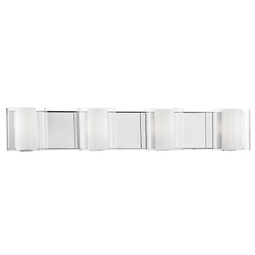 Modern Chrome Bathroom Light with Clear & White Opal Shade by Kuzco Lighting