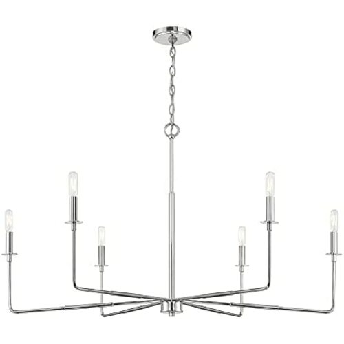 Salerno 42-Inch Chandelier in Polished Nickel by Savoy House