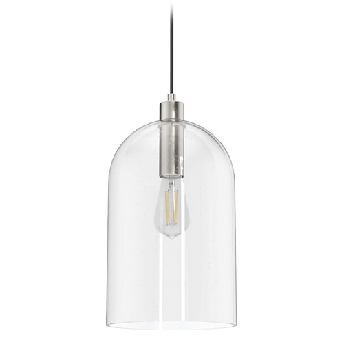 Hunter Fan Company Lochemeade Brushed Nickel Mini-Pendant Light with Bowl / Dome Shade