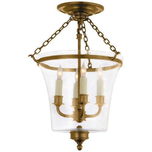 Visual Comfort Signature Collection E.F. Chapman Sussex Semi-Flush Bell Jar in Brass by Visual Comfort Signature CHC2209AB