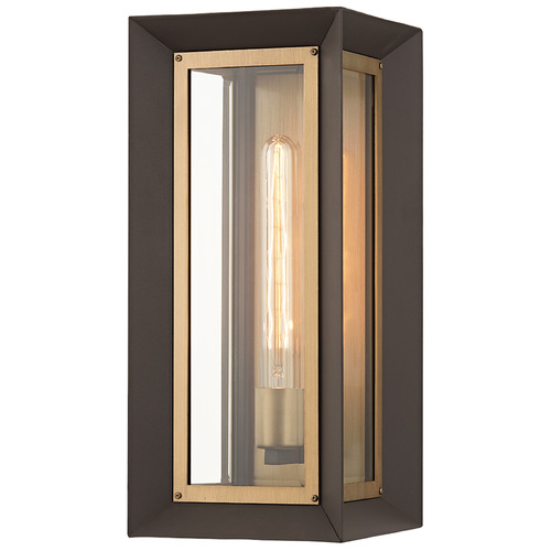 Troy Lighting Lowry Textured Bronze & Patina Brass Outdoor Wall Light