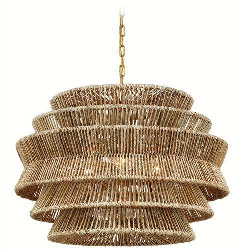 Visual Comfort Signature Collection Chapman & Myers Antigua Drum Chandelier in Brass by VC Signature CHC5016ABNAB