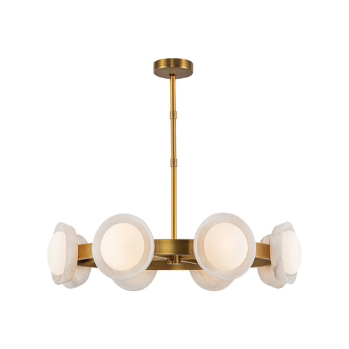 Alora Lighting Alora Lighting Nyc Studio Alonso Vintage Brass LED Chandelier CH320837VBAR