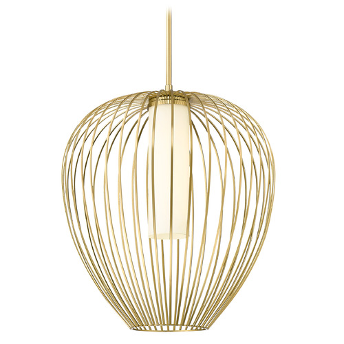 Z-Lite Savanti Modern Gold Pendant Light with Cylindrical Shade