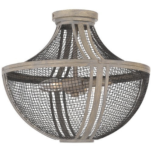 Quoizel Lighting Hallie Distressed Grey Wood Semi-Flushmount Light