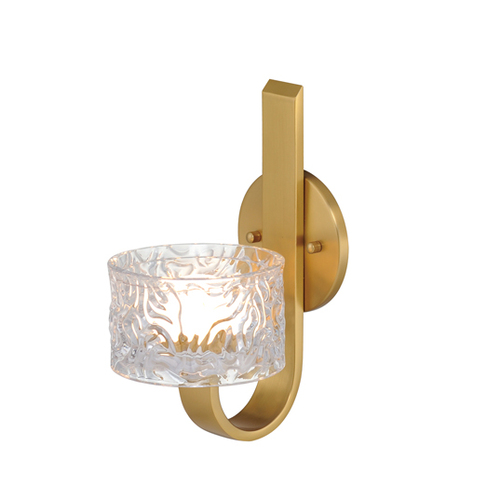 Elysian LED Wall Sconce in Natural Aged Brass by ET2 Lighting
