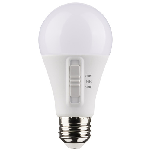 14W A19 3CCT Medium Base White LED Light Bulb by Satco Lighting
