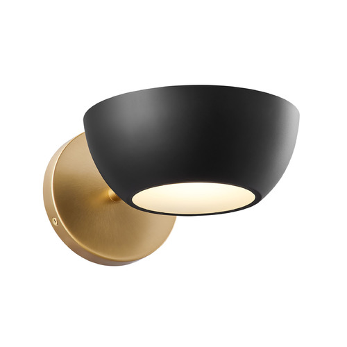 Meridian Matte Black and Natural Brass Sconce