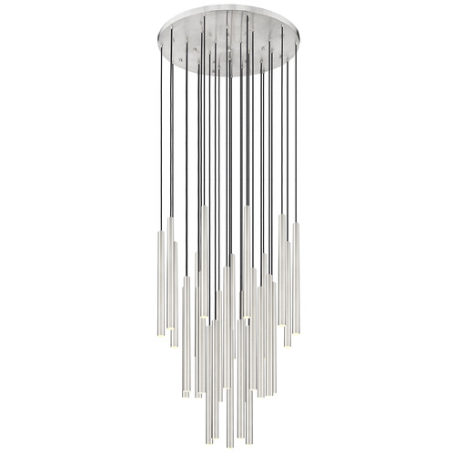 Z-Lite Forest Brushed Nickel LED Multi-Light Pendant with Cylindrical Shade