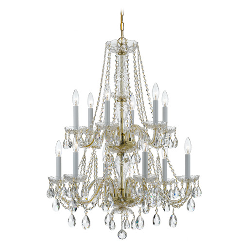 Crystorama Lighting Traditional Crystal Polished Brass Crystal Chandelier