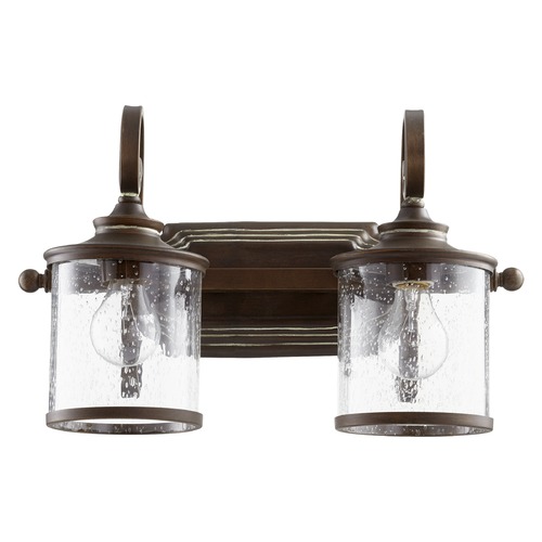 Quorum Lighting Seeded Glass Bathroom Light Copper by Quorum Lighting 5073-2-39