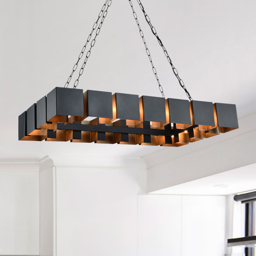 Matteo Lighting Mattone Matte Black Chandelier by Matteo Lighting C59318MB