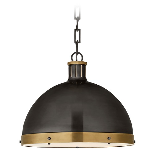 Thomas OBrien Hicks XL Pendant in Bronze & Brass by Visual Comfort Signature