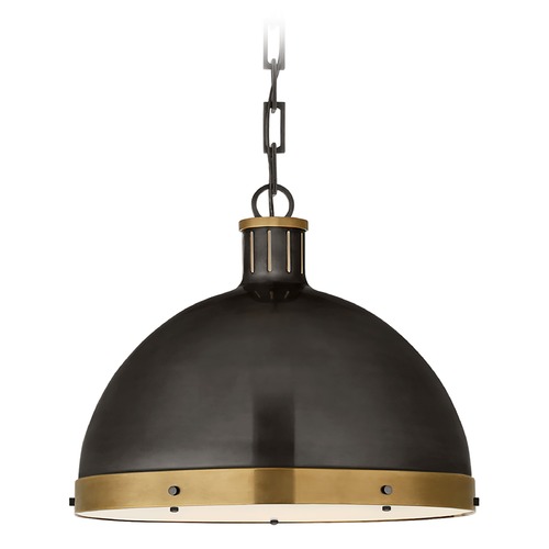 Visual Comfort Signature Collection Thomas OBrien Hicks XL Pendant in Bronze & Brass by Visual Comfort Signature TOB5071BZHAB