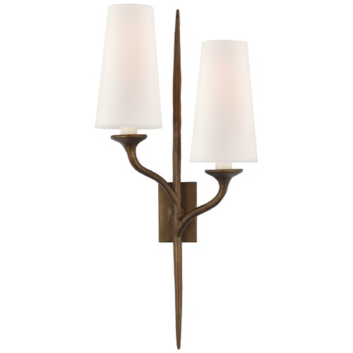 Visual Comfort Signature Collection Julie Neill Iberia Left Sconce in Bronze Leaf by Visual Comfort Signature JN2076ABLL