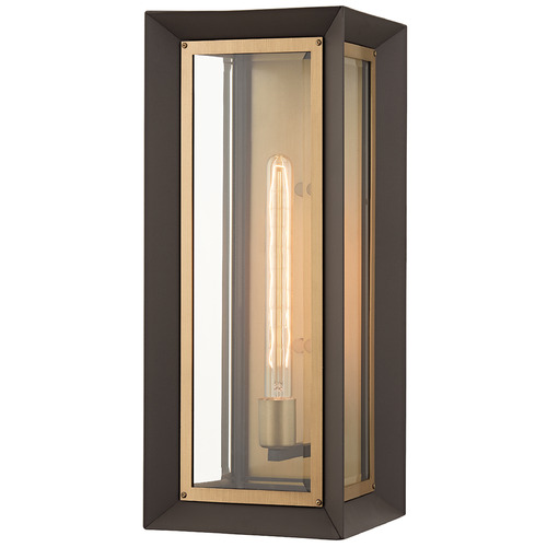 Troy Lighting Lowry Textured Bronze & Patina Brass Outdoor Wall Light
