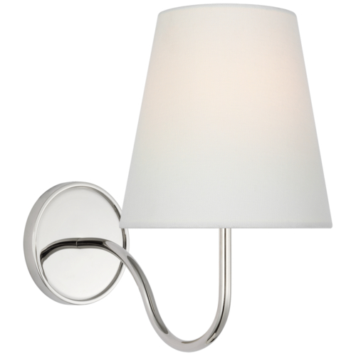 Visual Comfort Signature Collection Lyndsie Wall Sconce in Polished Nickel by Visual Comfort Signature AL2000PN-L