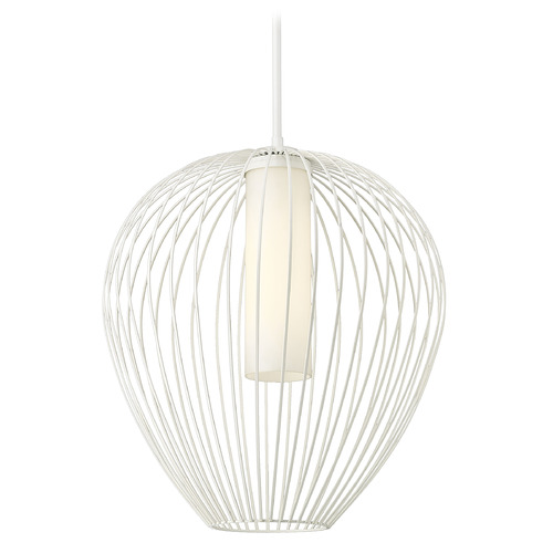 Z-Lite Savanti Textured White Pendant Light with Cylindrical Shade