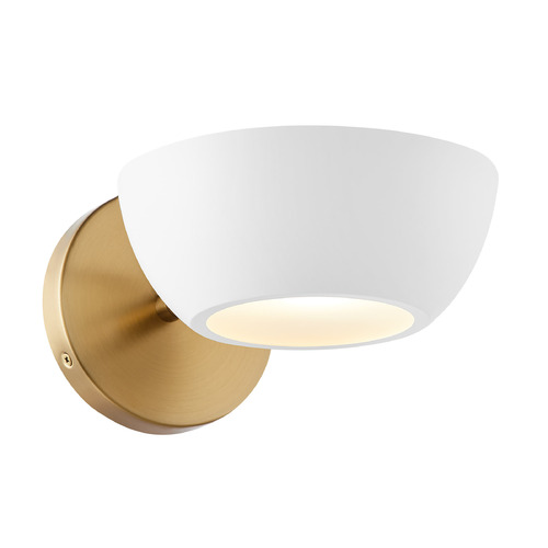 Meridian White and Natural Brass Sconce