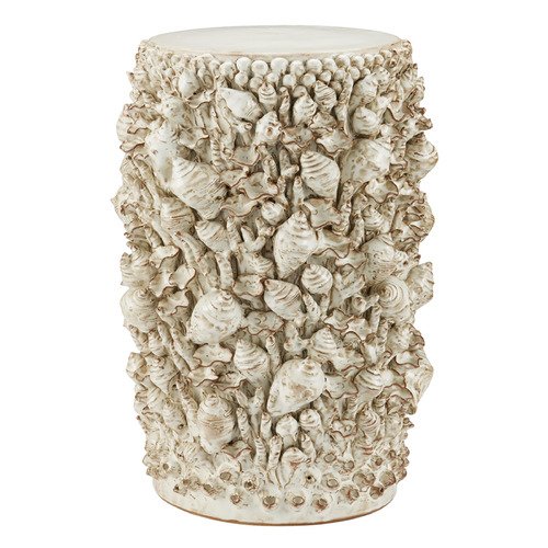 Currey and Company Corfu Milky White Accent Table
