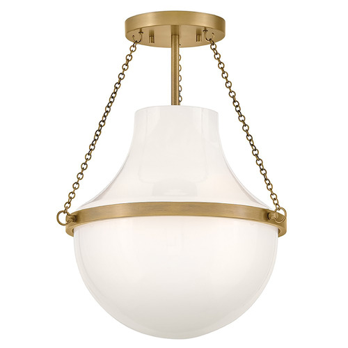 Hinkley Collins Heritage Brass LED Semi-Flushmount Light