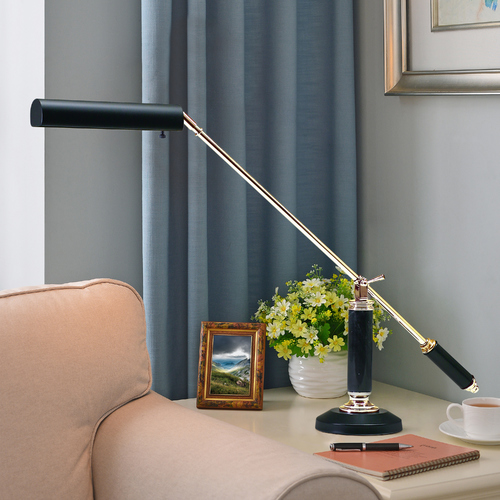 Counter Balance Piano Lamp in Black & Brass by House of Troy Lighting