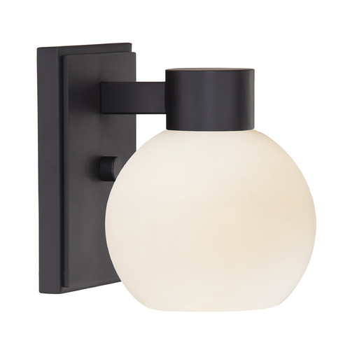 Design Classics Lighting Vashon Wall Sconce in Matte Black by Design Classics Lighting 2101-07 G1832-WH KIT