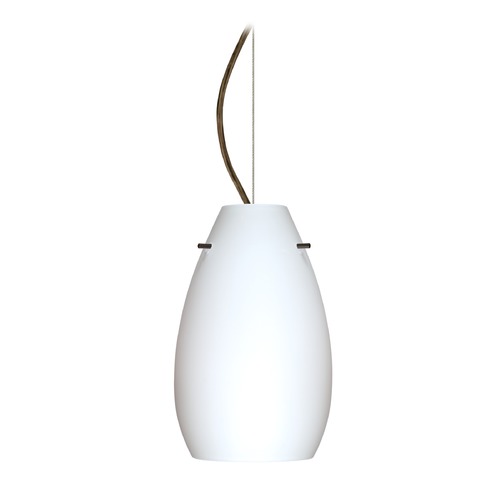 Besa Lighting Pera Bronze LED Mini-Pendant Light with Oblong Shade