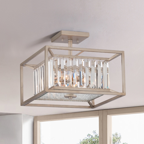 Designers Fountain Linares Aged Platinum Semi-Flushmount Light