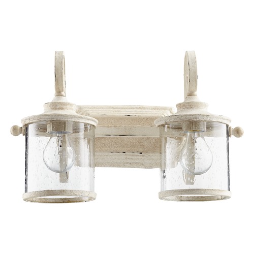 Seeded Glass Bathroom Light White by Quorum Lighting