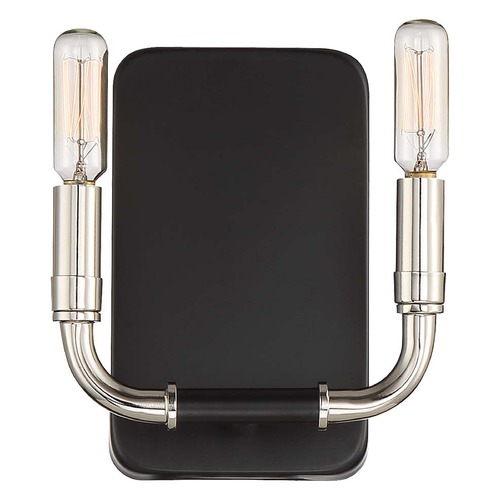 Liege Matte Black with Polished Nickel Sconce by Minka Lavery