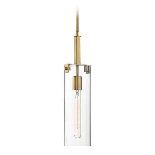 Savoy House Savoy House Lighting Winfield Warm Brass Mini-Pendant Light with Cylindrical Shade 7-9770-1-322