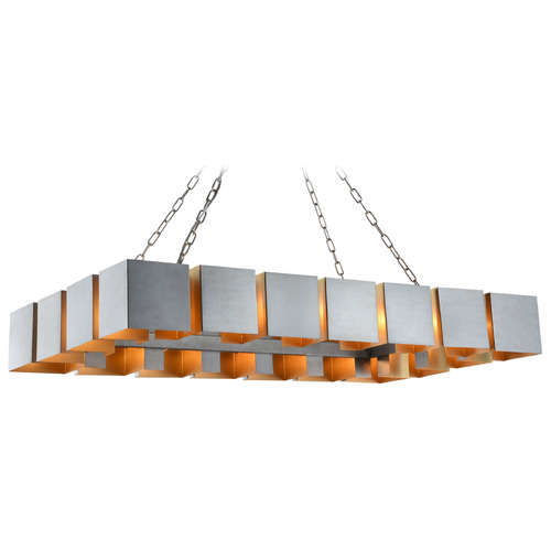 Matteo Lighting Mattone Rusty Silver Chandelier by Matteo Lighting C59318SV