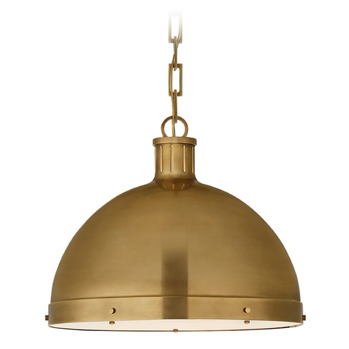 Visual Comfort Signature Collection Thomas OBrien Hicks XL Pendant in Antique Brass by Visual Comfort Signature TOB5071HAB