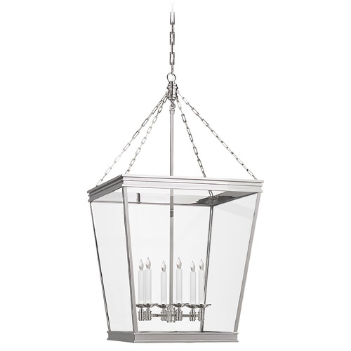 Visual Comfort Signature Collection Chapman & Myers Launceton Square Lantern in Nickel by Visual Comfort Signature CHC5612PNCG