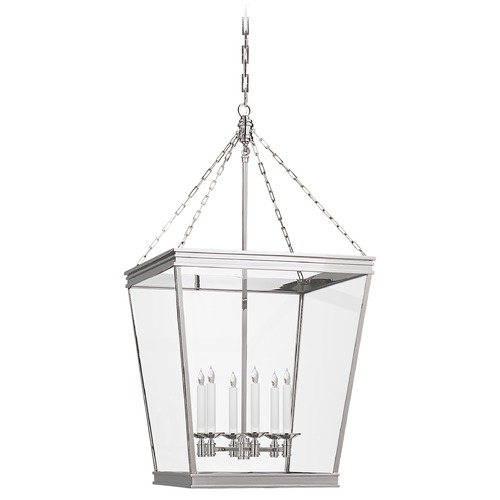 Chapman & Myers Launceton Square Lantern in Nickel by Visual Comfort Signature