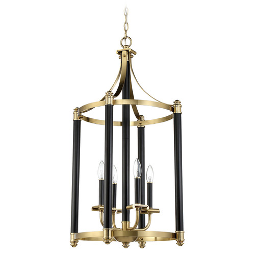 Craftmade Lighting Stanza Flat Black & Satin Brass Pendant by Craftmade Lighting 54834-FBSB