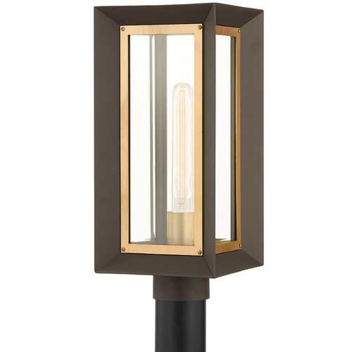 Troy Lighting Lowry Textured Bronze & Patina Brass Post Light