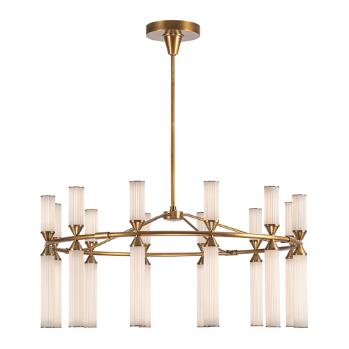 Edwin LED Chandelier in Vintage Brass by Alora Lighting