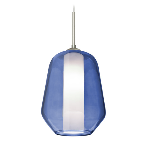 Besa Lighting Besa Lighting Link Satin Nickel LED Mini-Pendant Light with Bowl / Dome Shade 1JT-LINKBL-LED-SN