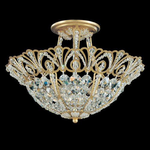 Schonbek Worldwide Lighting Rivendell Heirloom Gold Semi-Flushmount Light