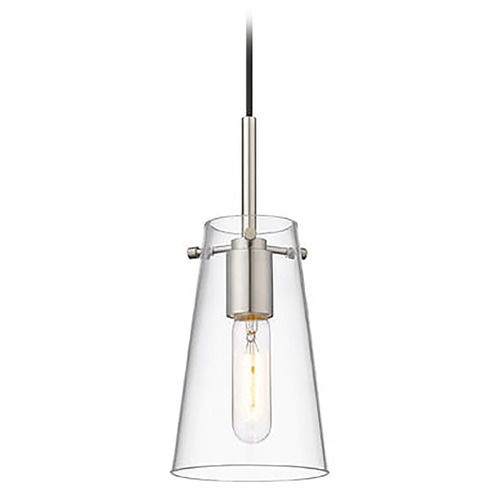 Z-Lite Kira Brushed Nickel Mini-Pendant Light with Conical Shade