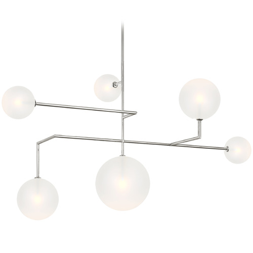Linnea Polished Nickel Etched Glass Chandelier