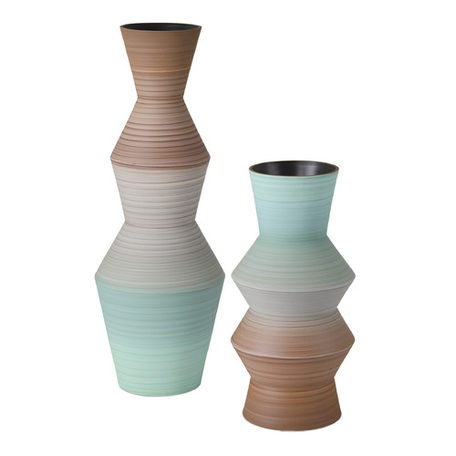 Currey and Company Lighting Currey and Company Happy Brown & Light Blue Vase 1200-1008